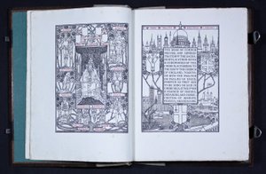 Essex House Press tarafından yayınlanan "The Prayer Book of Edward VII"den başlık sayfası ve ön sayfa by Charles Robert Ashbee