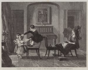 Geç Uluslararası Sergide Atlarda oynayan çocuklar by Charles Robert Leslie