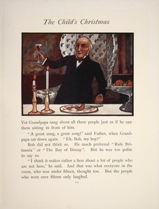 Noel yemeğinde kadeh kaldıran bir adamı gösteren illüstrasyon. by Charles Robinson