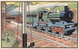 Bir Sinyal Kutusundan Geçen Ekspres Tren by Charles Robinson