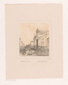 Rotterdam'daki belediye binasının görünümü L'Hotel de Ville / Şehir evi (nesne üzerindeki başlık) Vues et anıtlar de la ville de Rotterdam / Rotterdam şehrinin manzaraları ve anıtları (dizi başlığı)