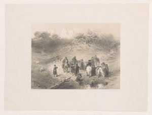 Kumul manzarasındaki biniciler by Charles Rochussen