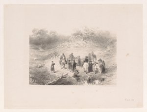 Kumul manzarasındaki biniciler by Charles Rochussen