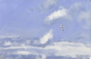 Gannet  Clouds, 2016 (tuval üzerine yağlıboya) by Charles Simpson