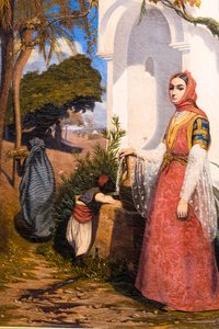 Çeşme Başındaki Doğulu Kadın by Charles Theodore (1814-88) Frere