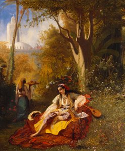 Bahçede Cezayirli Bir Kadın ve Hizmetçisi, 1844