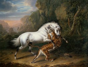 Arap Aygırına Saldıran Kaplan, 1824