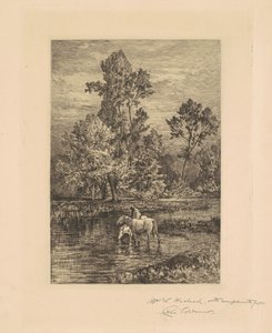 Atların İçtiği Manzara by Charles Volkmar
