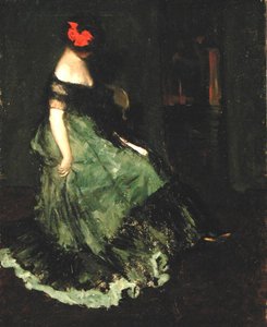 The Red Bow, c.1902 (tuval üzerine yağlı boya) by Charles Webster Hawthorne