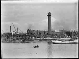 Shot Tower ve Lead Works, Belvedere Road, Lambeth, Greater London Authority, 1936.