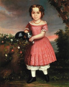 Bir Kediyi Okşayan Bir Çocuğun Portresi by Charles Winter