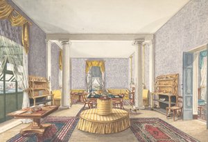 İç mekan tasarımı, ca. 1830. by Charles de Brocktorff