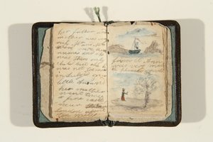 Hikaye başlangıcı “Bir zamanlar küçük bir kız vardı ve adı Ane idi, 1828 dolayları (kalem ve mürekkep ve kağıt üzerine sulu boya)