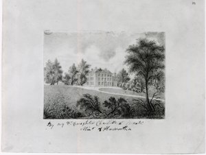 The Roe Head School, c.1831-32 (kağıt üzerinde conte)