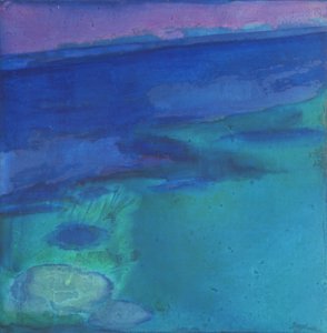 Cyanae Blue, 1997 (gesso tahtasında yağ ve sır)