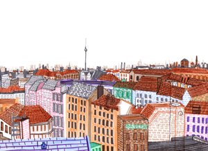 Berlin, 2017 (fırçalı kalemler) by Charlotte Orr
