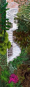 Kew Gardens #2, 2020 (kağıt üzerine fırça kalemleri) by Charlotte Orr