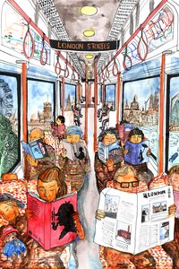London Stories, 2018 (mürekkep ve sulu boya) by Charlotte Orr