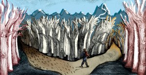 The Road Less Travelled, 2013 (kuru nokta aşındırma ve dijital) by Charlotte Orr