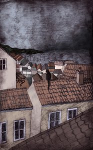 Under Milk Wood, 2013 (kuru nokta aşındırma ve dijital) by Charlotte Orr