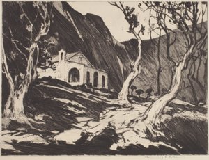 Gorbio'daki Eski Şapel (kuru nokta) by Chauncey Foster Ryder