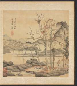 Eski Ustalardan Sonra Resimler: Sonbahar Manzarasında Taocu ve Turna, 1598-1652. by Chen Hongshou