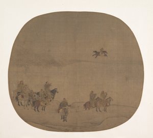 Şahinlerle avlanan göçebeler, 13. yüzyılın başlarında. by Chen Juzhong