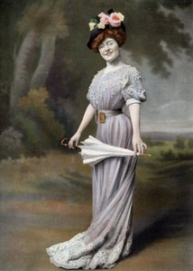 Fransız komedyen Amelie Dieterle "La ponette" oyununda Blanche rolünde, Paris, Cheri Rousseau'nun "Le Theatre" gazetesinden fotoğraf 1 ağustos