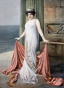 Fransız soprano Zina Brozia "Thais" operasında Thais rolünde, fotoğraf Cheri Rousseau Fransız "Le Theatre" gazetesinden 11 Ocak