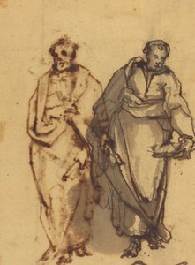 İki Drapeli Figür by Cherubino Alberti