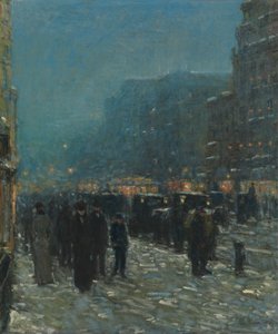 Broadway ve 42. Cadde by Childe Frederick Hassam