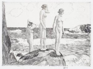 Derin Deniz Yıkananlar by Childe Frederick Hassam