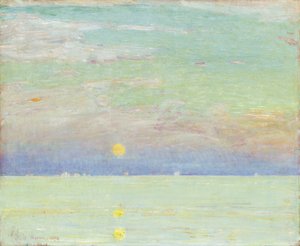 Gün Batımında Ayın Doğuşu, Cape Ann by Childe Frederick Hassam