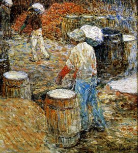 New York, Hod Taşıyıcılar by Childe Frederick Hassam