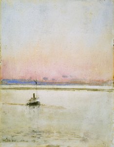 Gün batımı (kağıt üzerine sulu boya) by Childe Frederick Hassam