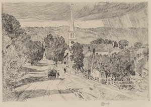 Bir Vermont Köyü by Childe Hassam