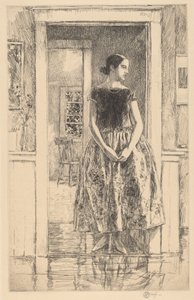Modern Önlüklü Kız by Childe Hassam