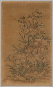 Kesi Panel: Kayalar ve Nergis by China, Qing dynasty