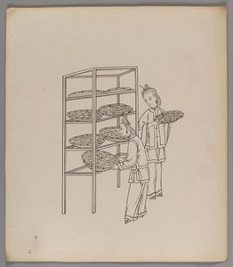 Ayrı yapraklardan oluşan albüm: İpek Yetiştirme ve Üretimi (kağıt üzerine mürekkep) (ayrıca bkz. 499288-303) by Chinese School