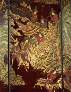 Coromandel ekranı, c.1700 by Chinese School