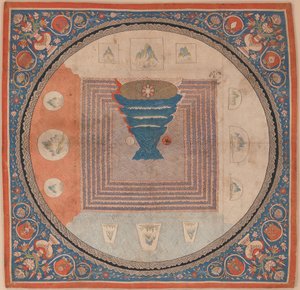 Meru Dağı ile kozmolojik mandala by Chinese School