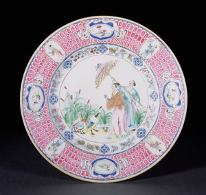 Cornelis Pronk (1691-1759) Qianlong dönemi (1736-95) c.1734 (porselen) tarafından yapılan bir tasarımın ardından, La Dame au Parasol