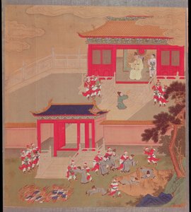 İmparator Chin Wang Ti (MÖ 221-210), tüm Çin kitaplarını yakıyor ve akademisyenleri, MÖ 213