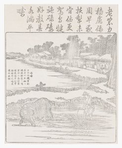 Çeltik tarlasını tırmıklamak, 18. yüzyıl by Chinese School