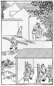 Çin üretimine ilişkin bir dizi çizimden renkleri vurma (tüm seri için bkz. 384116 ve 384117) by Chinese School