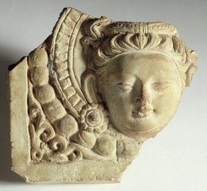 Bodhisattva başlı karo, Mingoi, 6-7. yüzyıl (sıva) by Chinese School