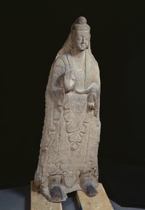 Buddha Sakyamuni heykeli, Kuzey Wei hanedanı, c.386-534 (kireçtaşı)