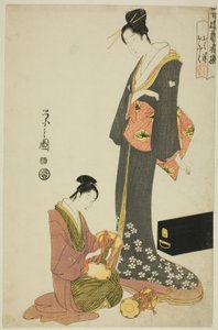 Ohana ve Ofuku, "Zevk Alanlarından Eğlendiriciler Seçkisi (Seiro geisha sen)" serisinden by Chobunsai Eishi