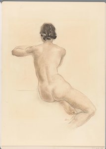 Oturan çıplak kadın by Chris van der Hoef (signed by artist)