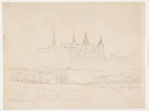 Glyptoteket'in "Sonbahar manzarası. Ortadaki Frederiksborg Kalesi" çalışması by Christen Købke
